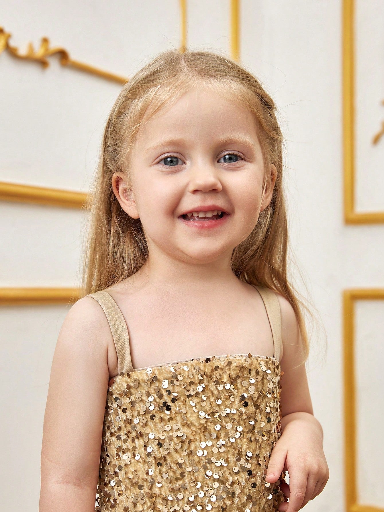 Young Girls' Sleeveless Mesh Overlay Sequin Mermaid Party Dress – view 14