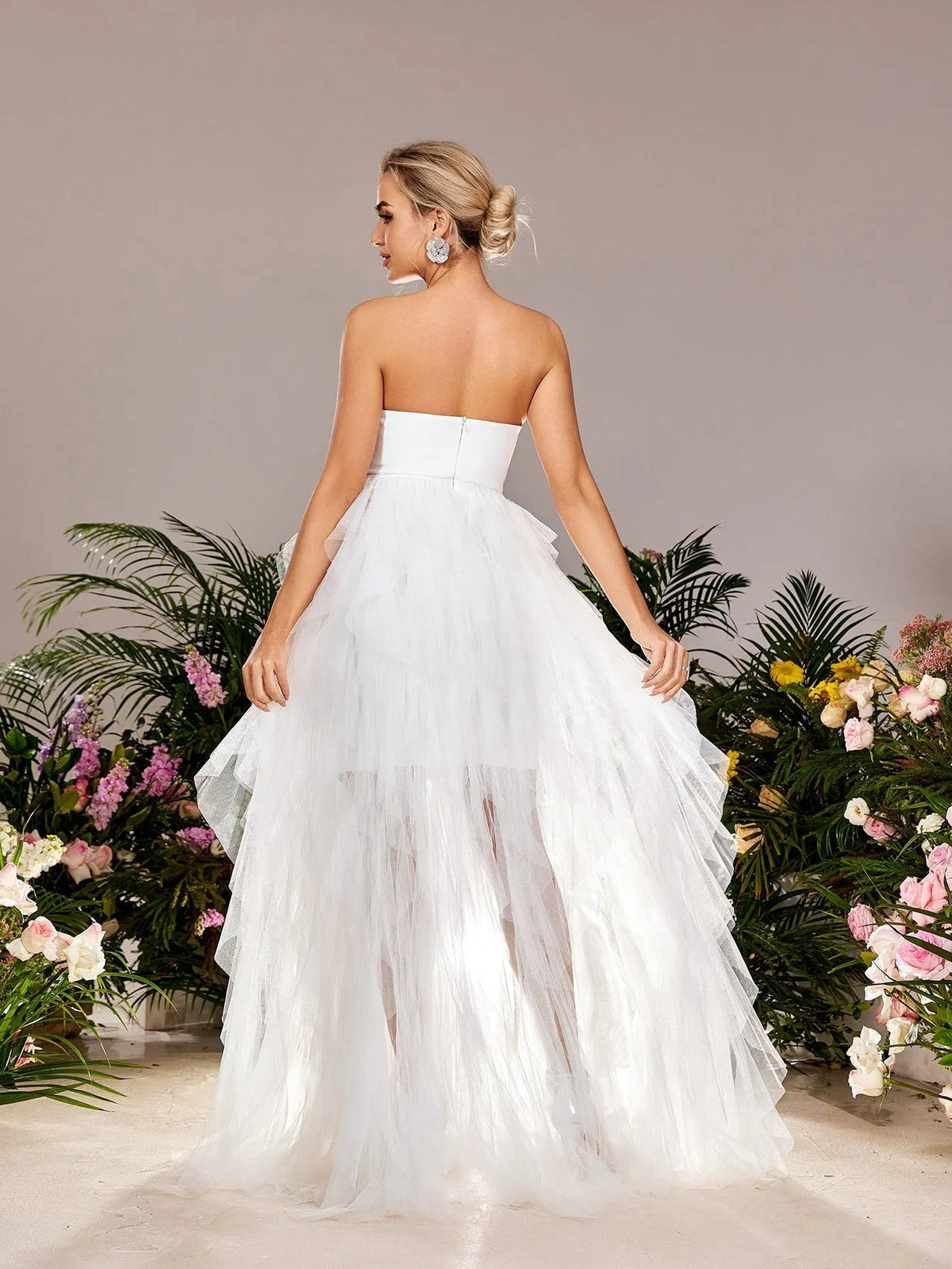 Maternity Strapless Tulle Sleeveless A-Line Evening Gown — authorized product image 2