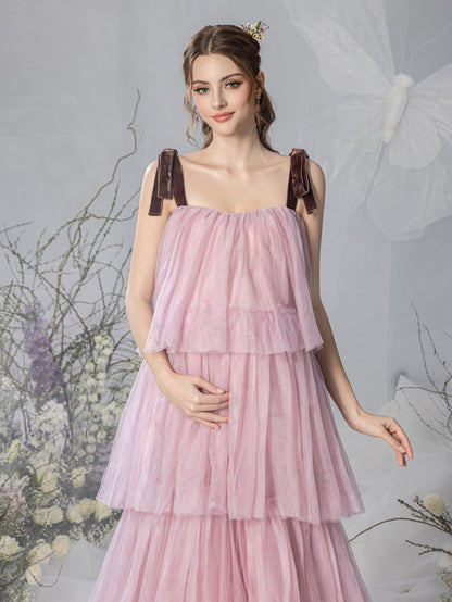 Maternity Halter Tulle Sleeveless A-Line Evening Gown — authorized product image 6