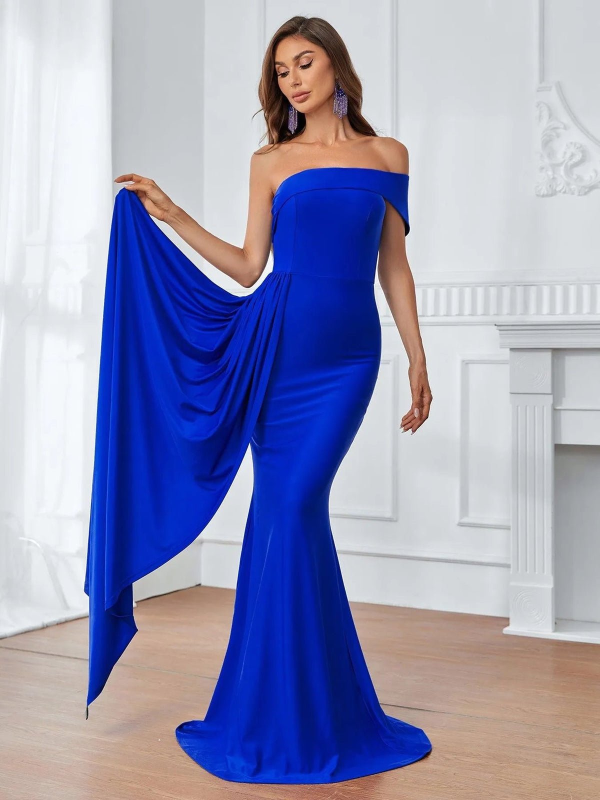 Off-Shoulder Mermaid Evening Gown — authorized product image 6