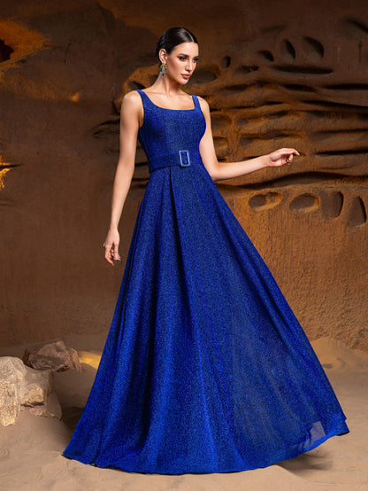 Square Neck Sleeveless A-Line Evening Gown — authorized product image 5