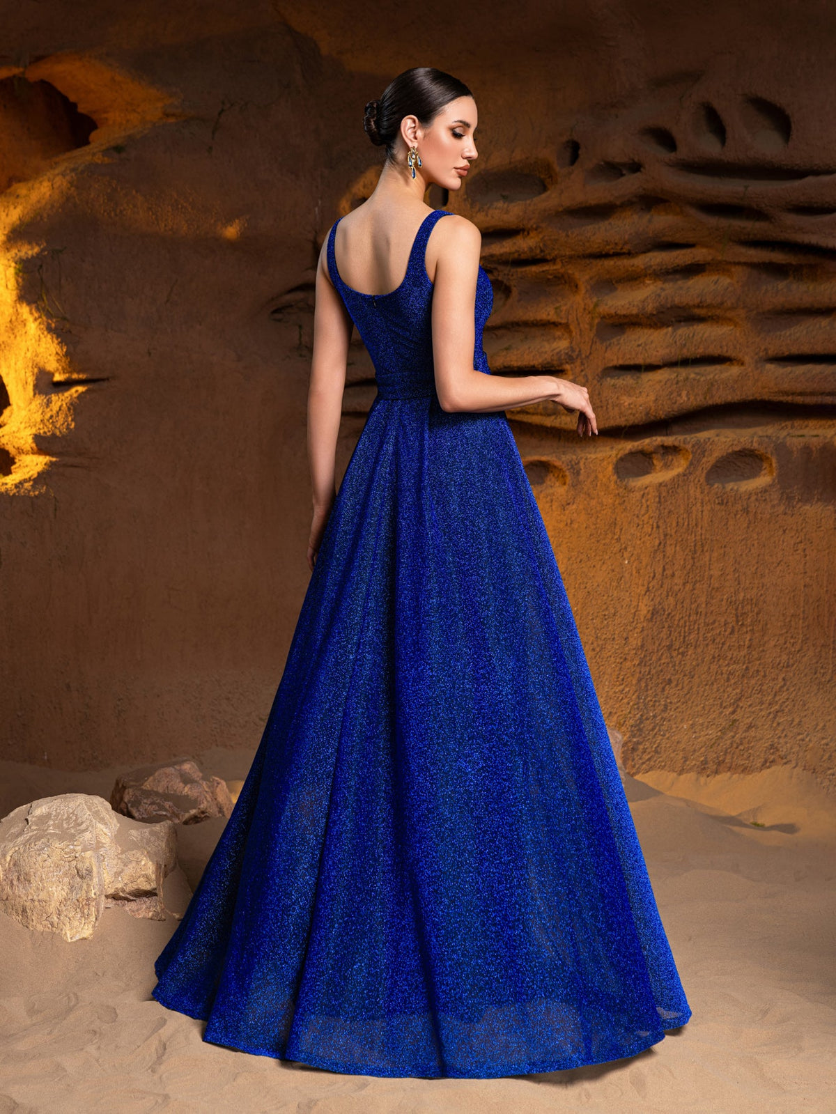 Square Neck Sleeveless A-Line Evening Gown — authorized product image 2