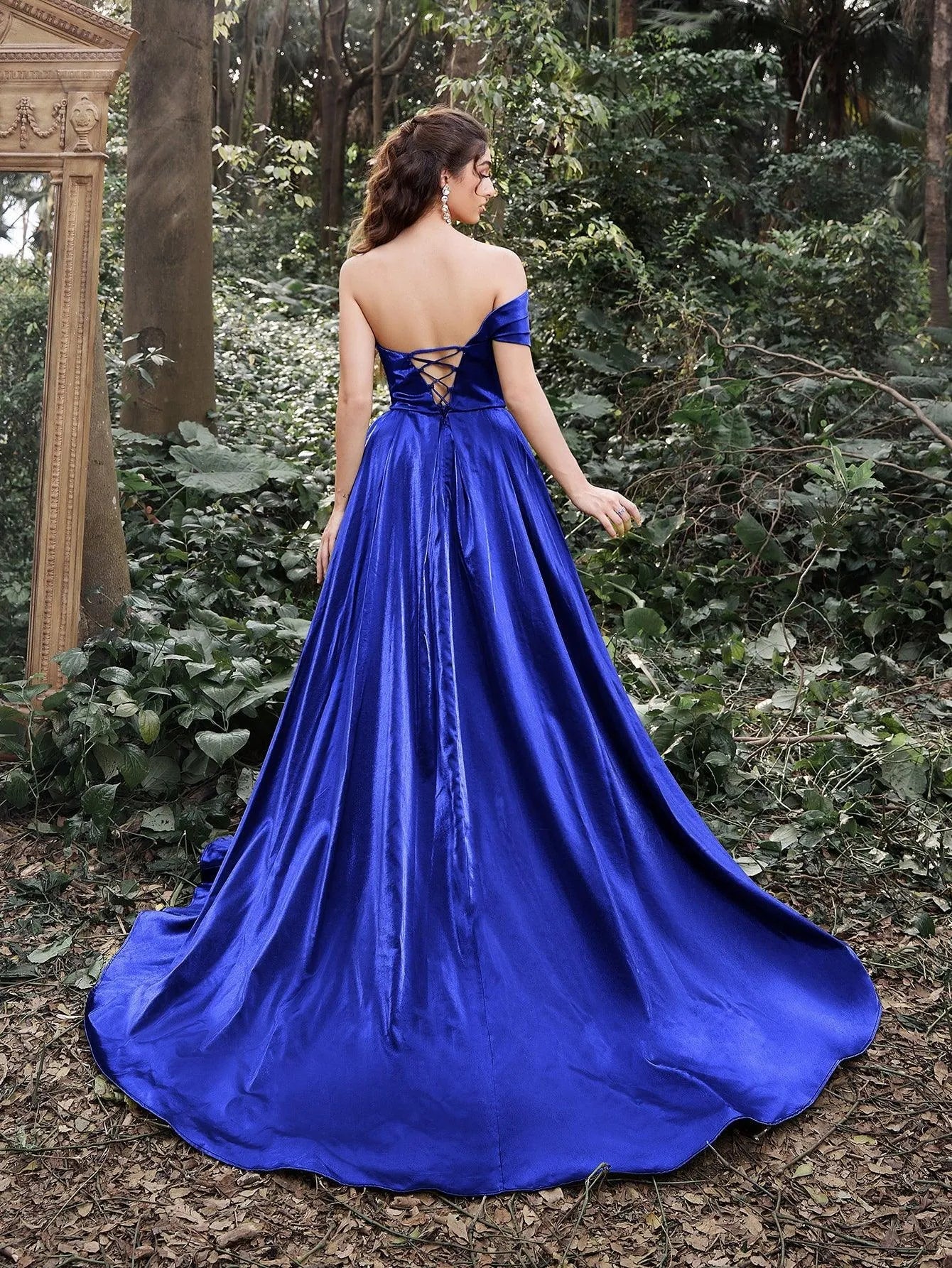Off-Shoulder Lace A-Line Evening Gown — authorized product image 6