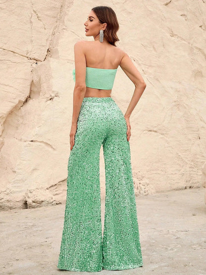 Additional product view of Strapless Sequin Sleeveless Women's Two-Piece Formal Set