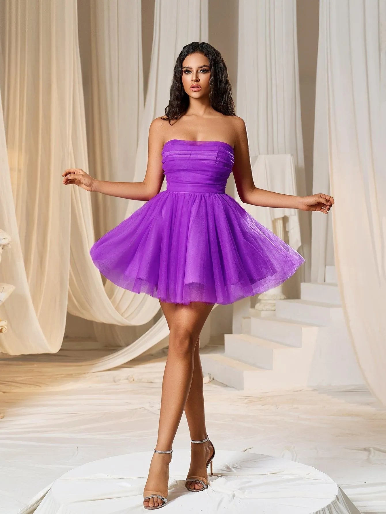 Additional product view of Strapless Mesh Sleeveless Mini Party Dress