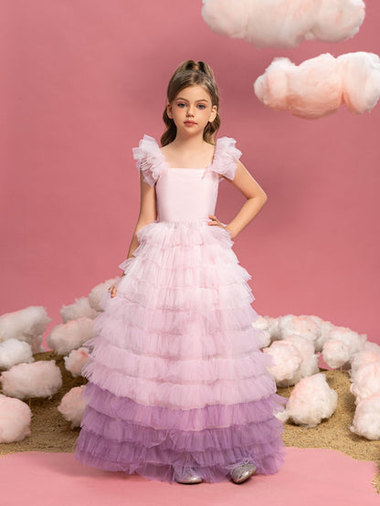 Tween Girls' Square Neck Ruffle Sleeveless A-Line Formal Gown — authorized product image 5