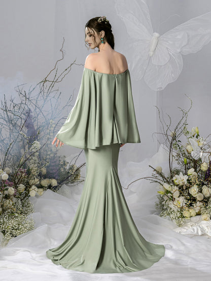 Maternity Off-Shoulder Cape Mermaid Evening Gown — authorized product image 2