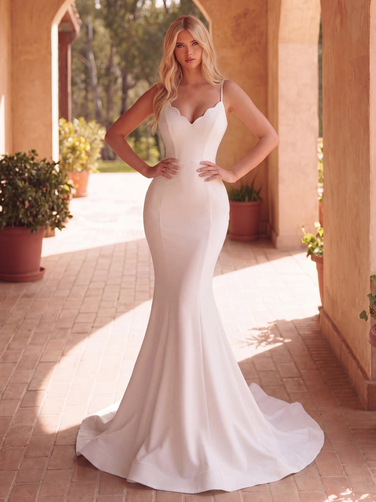 Sweetheart Backless Sleeveless Mermaid Wedding Gown — authorized product image 3