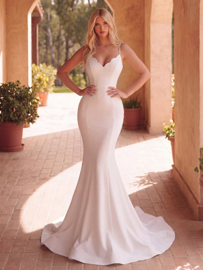 Sweetheart Backless Sleeveless Mermaid Wedding Gown — authorized product image 3