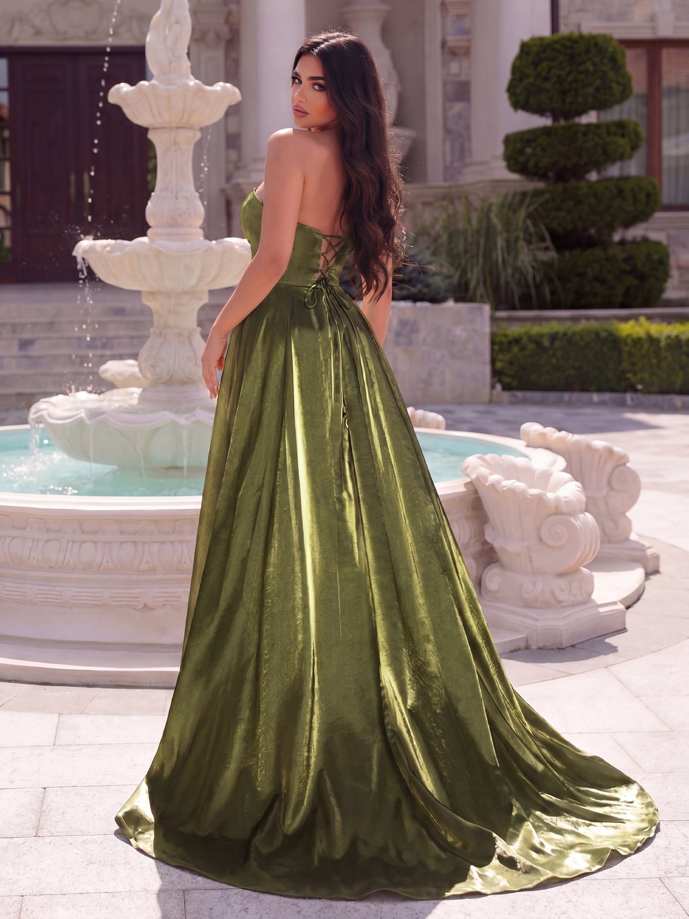 Off-Shoulder Lace A-Line Evening Gown — authorized product image 2