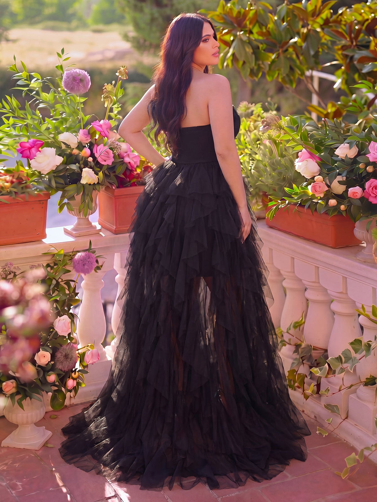 Plus-Size Sweetheart Lace Tulle Sleeveless A-Line Evening Gown — authorized product image 2