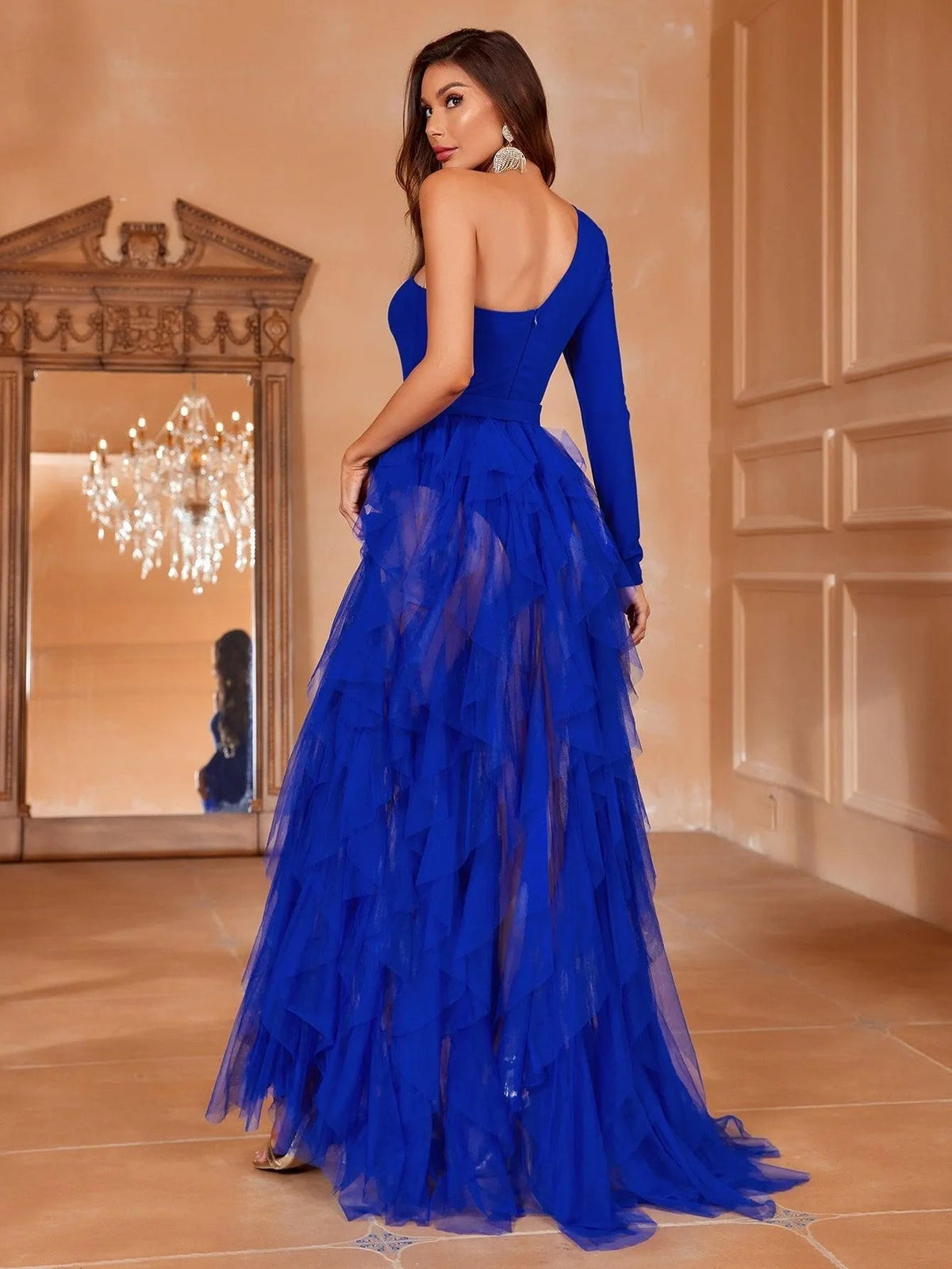 Sophisticated Elegance Asymmetrical Tulle Dress