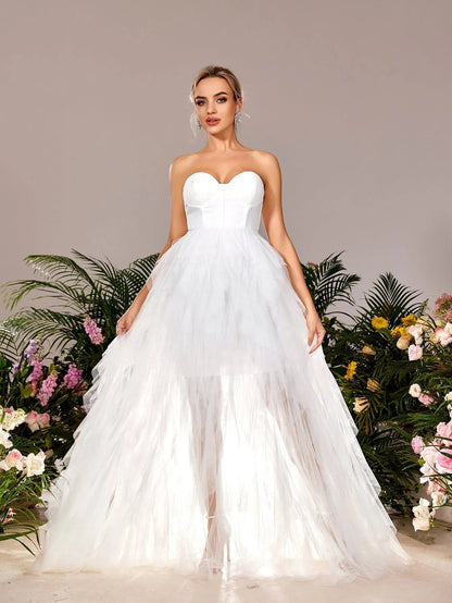 Maternity Strapless Tulle Sleeveless A-Line Evening Gown — authorized product image 1