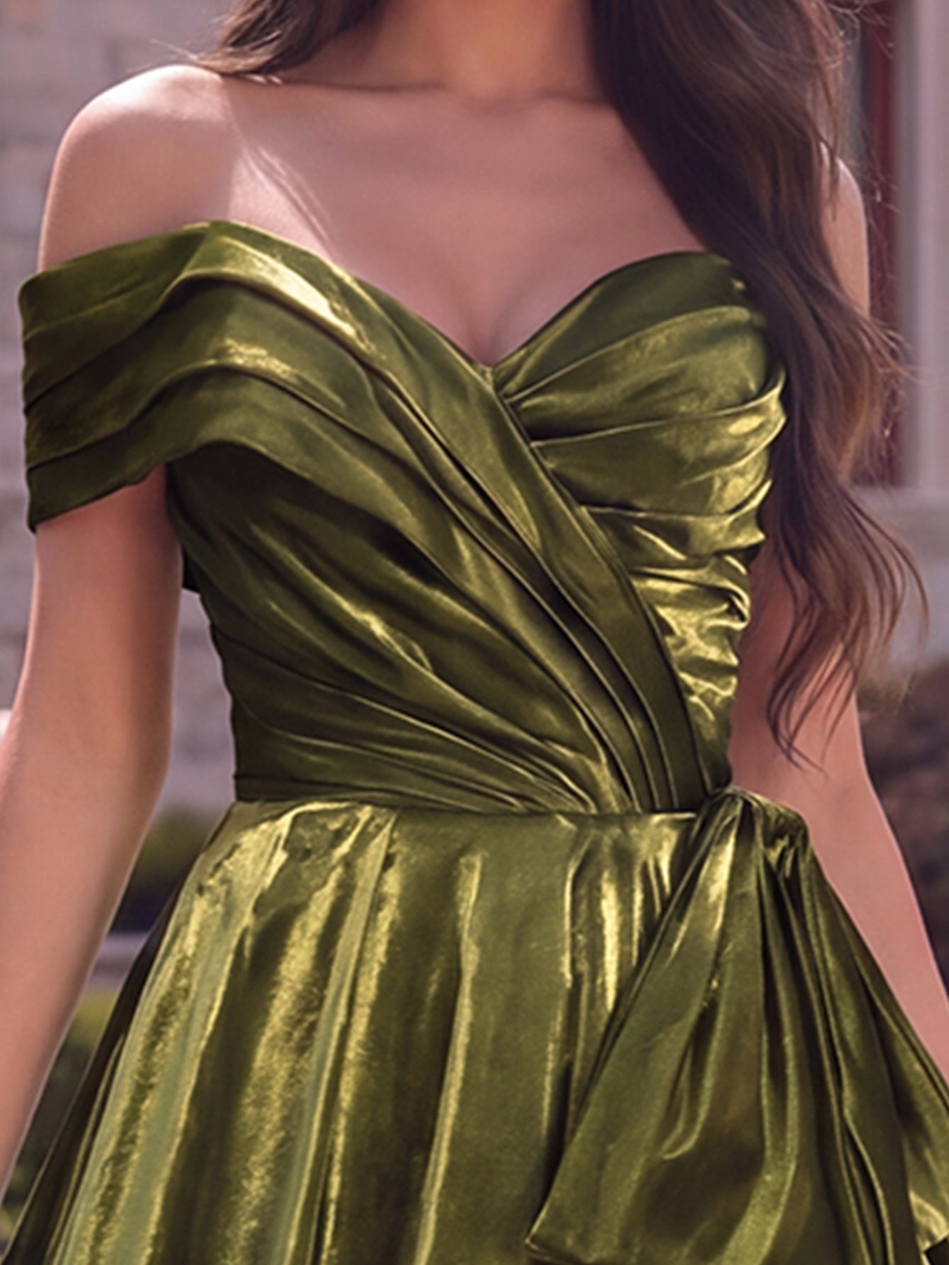 Off-Shoulder Lace A-Line Evening Gown — authorized product image 4