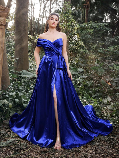 Off-Shoulder Lace A-Line Evening Gown — authorized product image 7