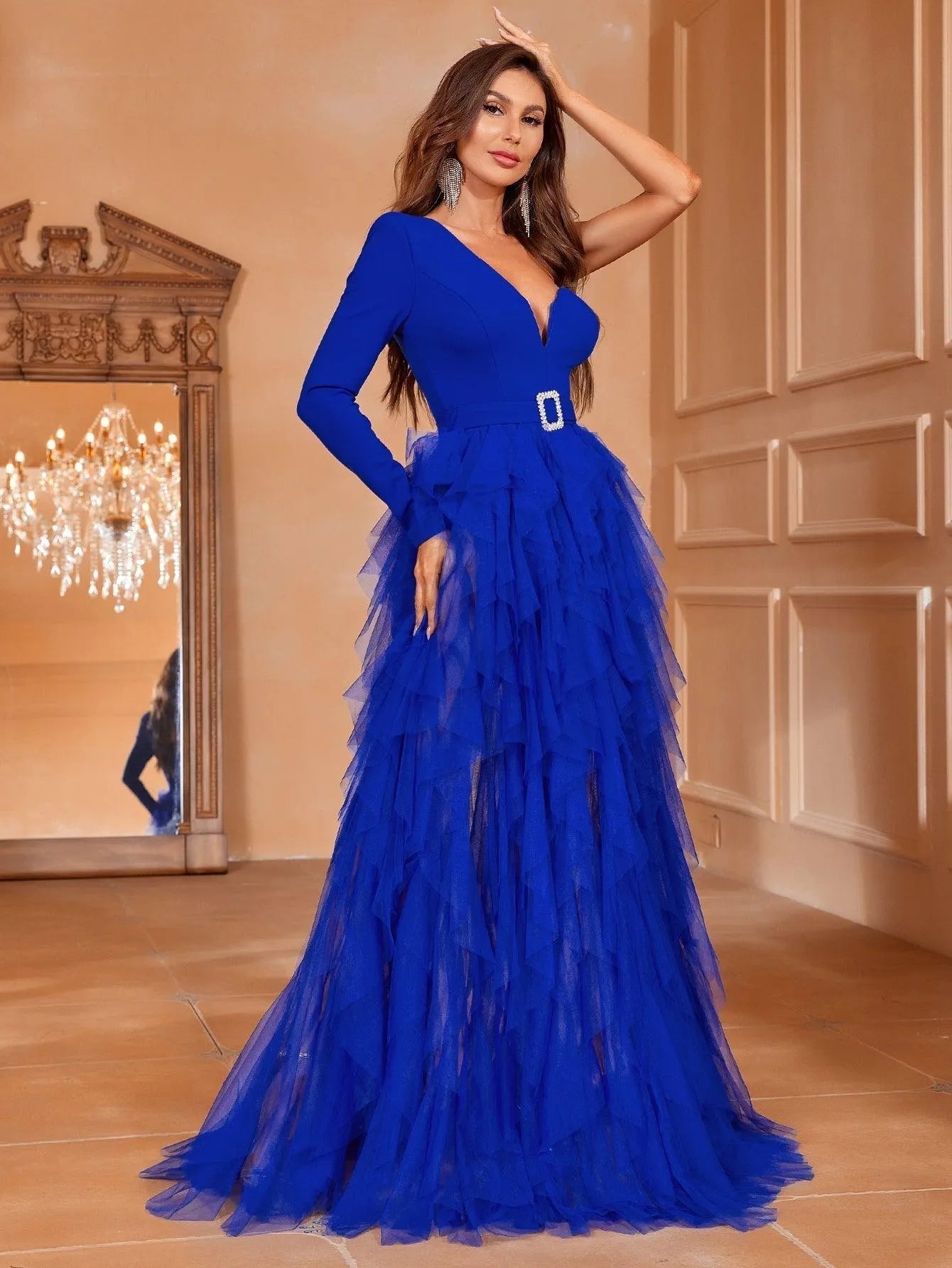 Sophisticated Elegance Asymmetrical Tulle Dress
