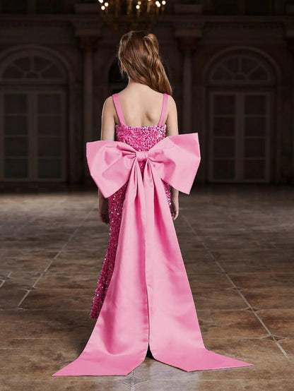 Additional product view of Square-Neck Sequin Mermaid Sleeveless Maxi Tween Girls' Party Dress