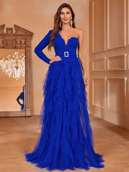 Sophisticated Elegance Asymmetrical Tulle Dress
