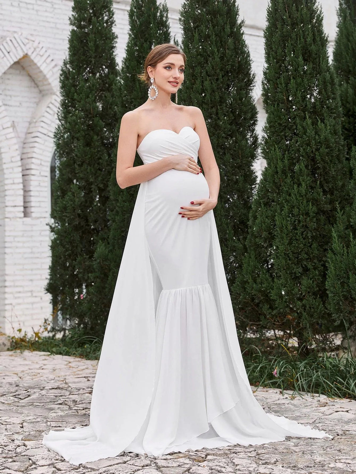 Maternity Strapless Sleeveless Mermaid Evening Gown — authorized product image 1