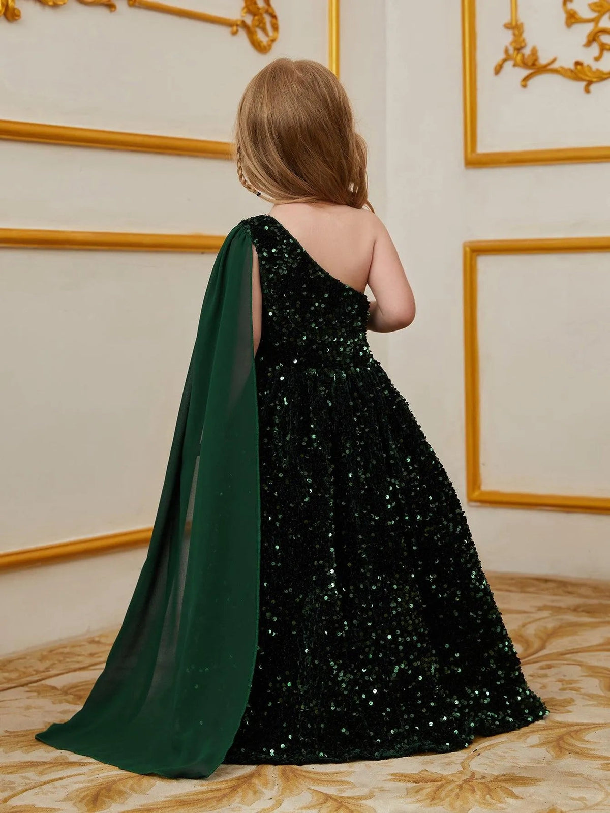 Girls One-Shoulder Sequin A-Line Dress - product image 8