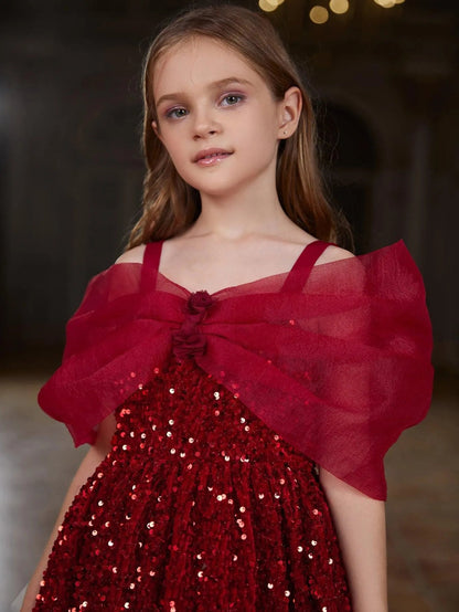 Tween Girls' Spaghetti Strap Sequin Sleeveless A-Line Formal Gown — authorized product image 5