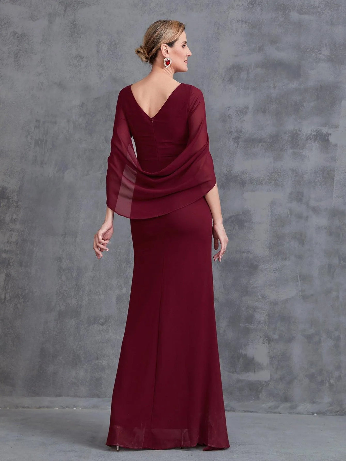 Additional product view of Mermaid Hem Chiffon Maxi Mother-of-the-Bride Dress