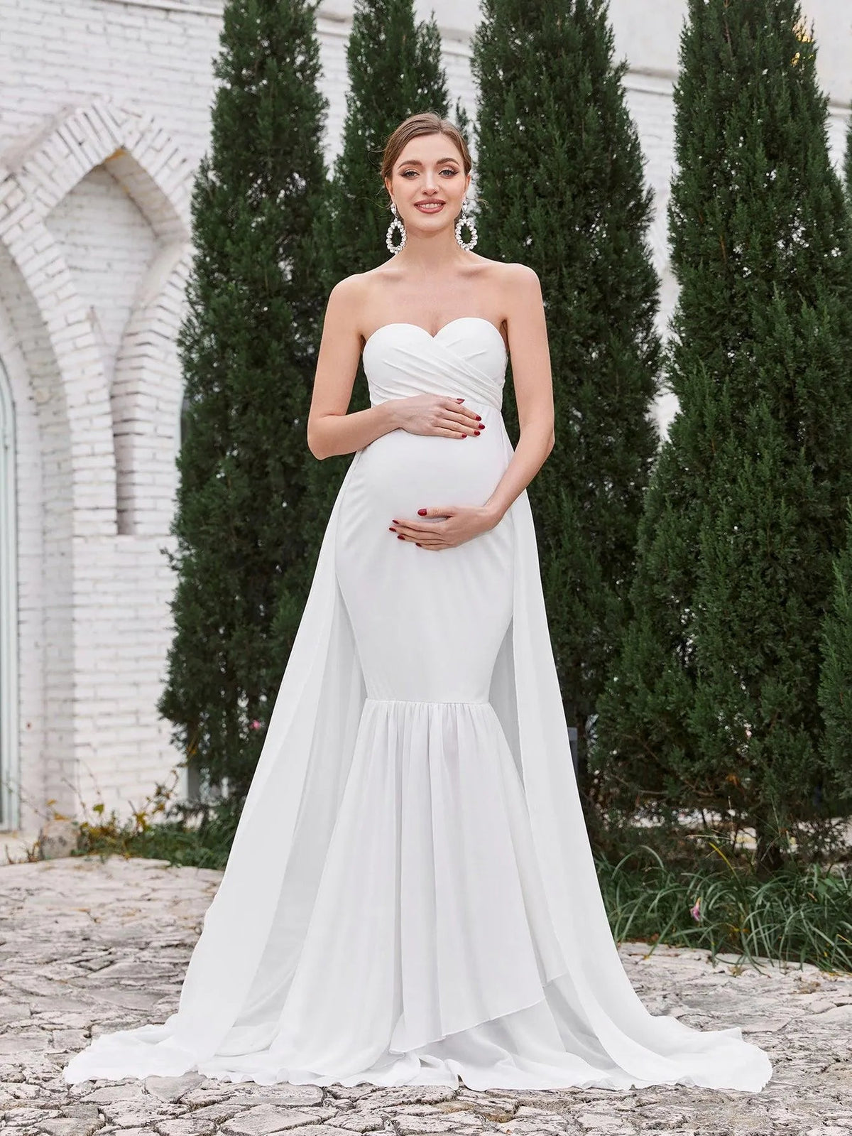 Maternity Strapless Sleeveless Mermaid Evening Gown — authorized product image 4