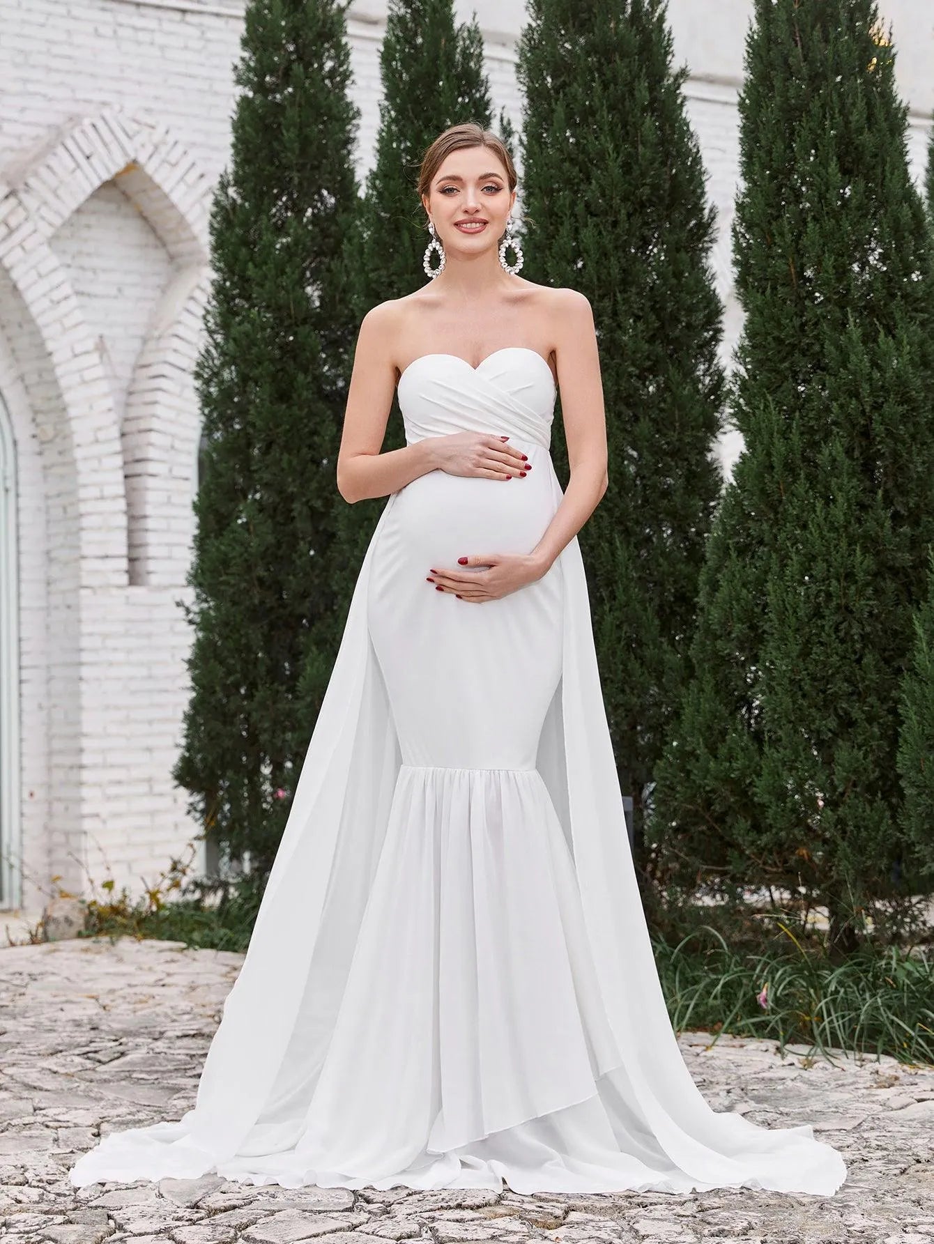 Maternity Strapless Sleeveless Mermaid Evening Gown — authorized product image 4