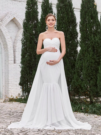 Maternity Strapless Sleeveless Mermaid Evening Gown — authorized product image 4