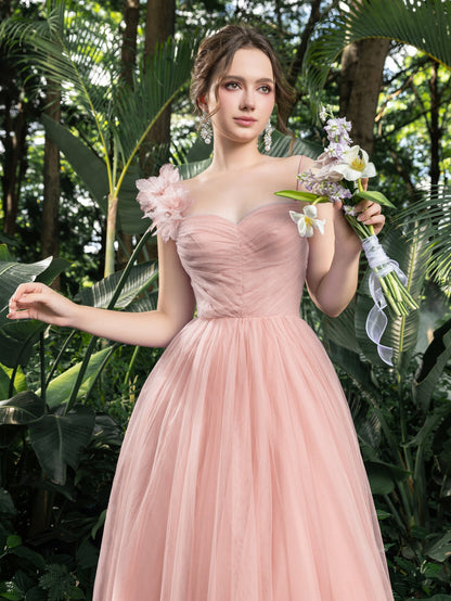 Additional product view of Tulle A-Line Sleeveless Midi Formal Dress