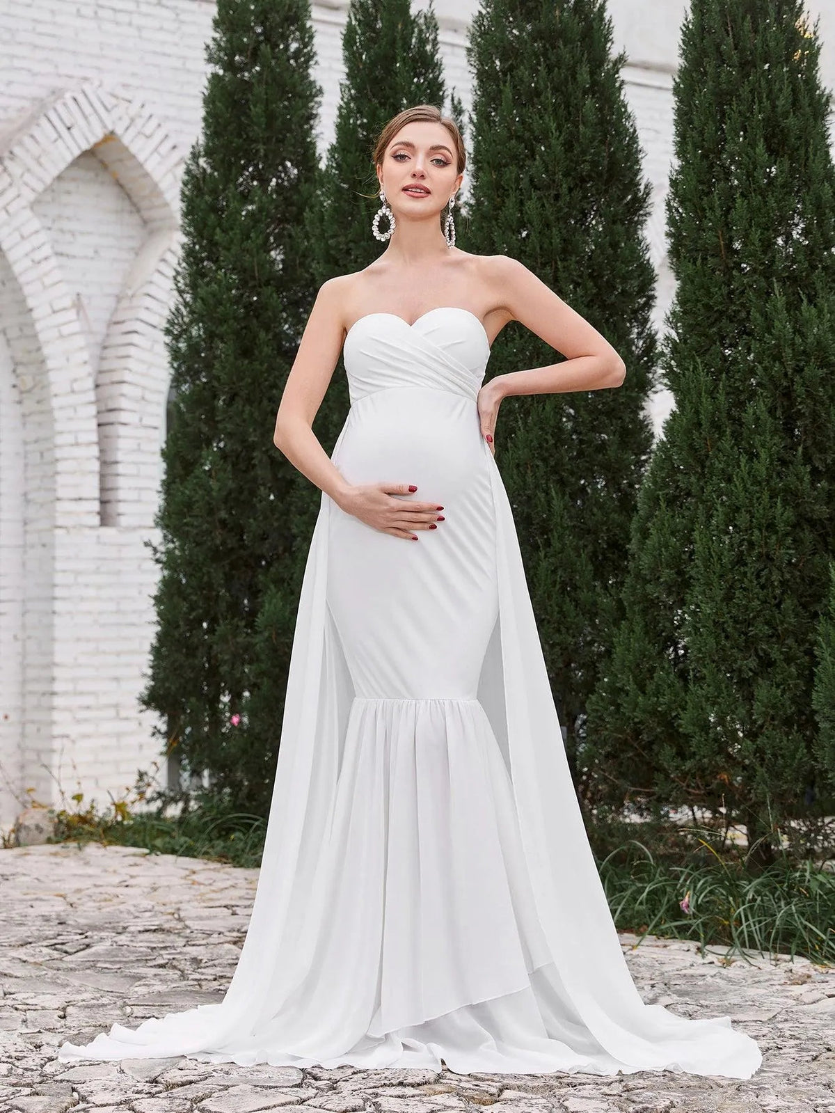 Maternity Strapless Sleeveless Mermaid Evening Gown — authorized product image 5