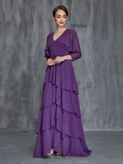 Women's Layered Hem Dress & Chiffon Cardigan – view 5