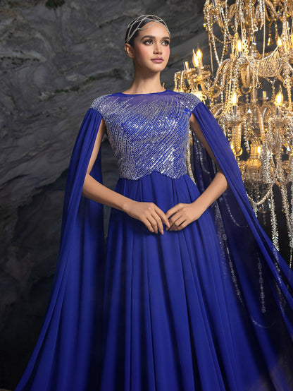 Additional view of Beaded Chiffon Sequin Wedding Guest Dress