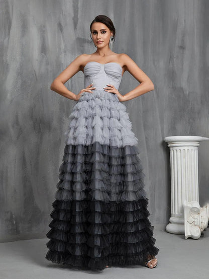 Additional product view of Mesh Strapless Sleeveless A-Line Maxi Wedding Dress