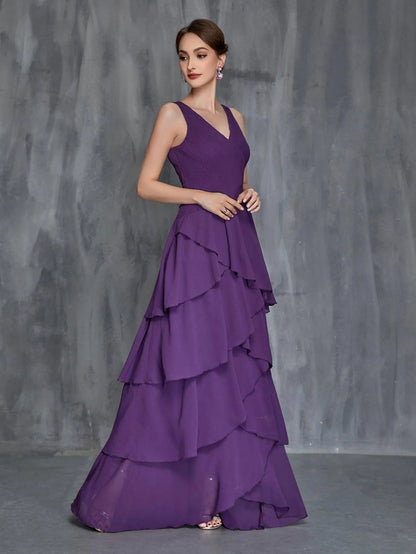 Women's Layered Hem Dress & Chiffon Cardigan – view 6