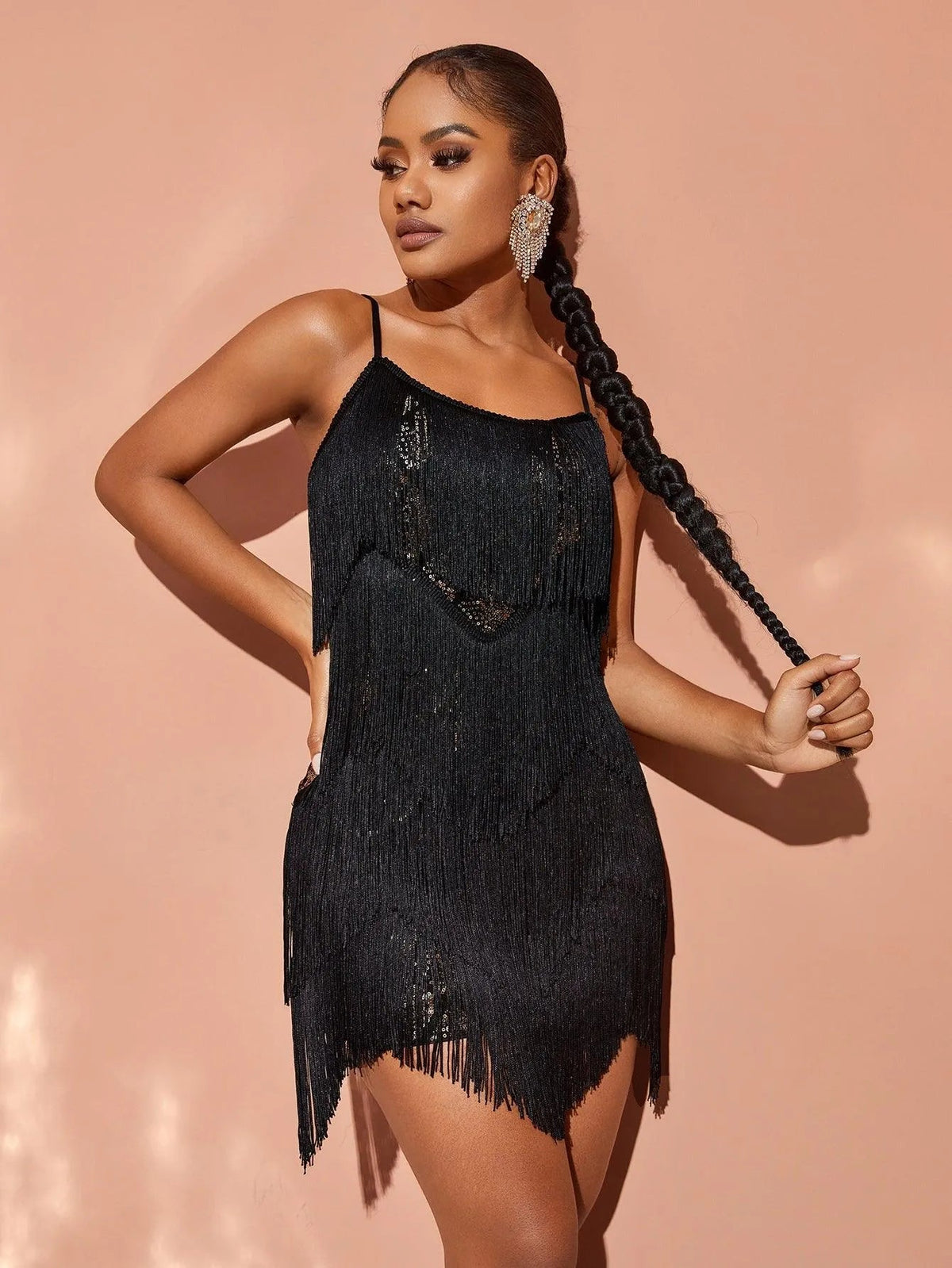 Spaghetti Strap Sequin Sleeveless Bodycon Evening Gown — authorized product image 4