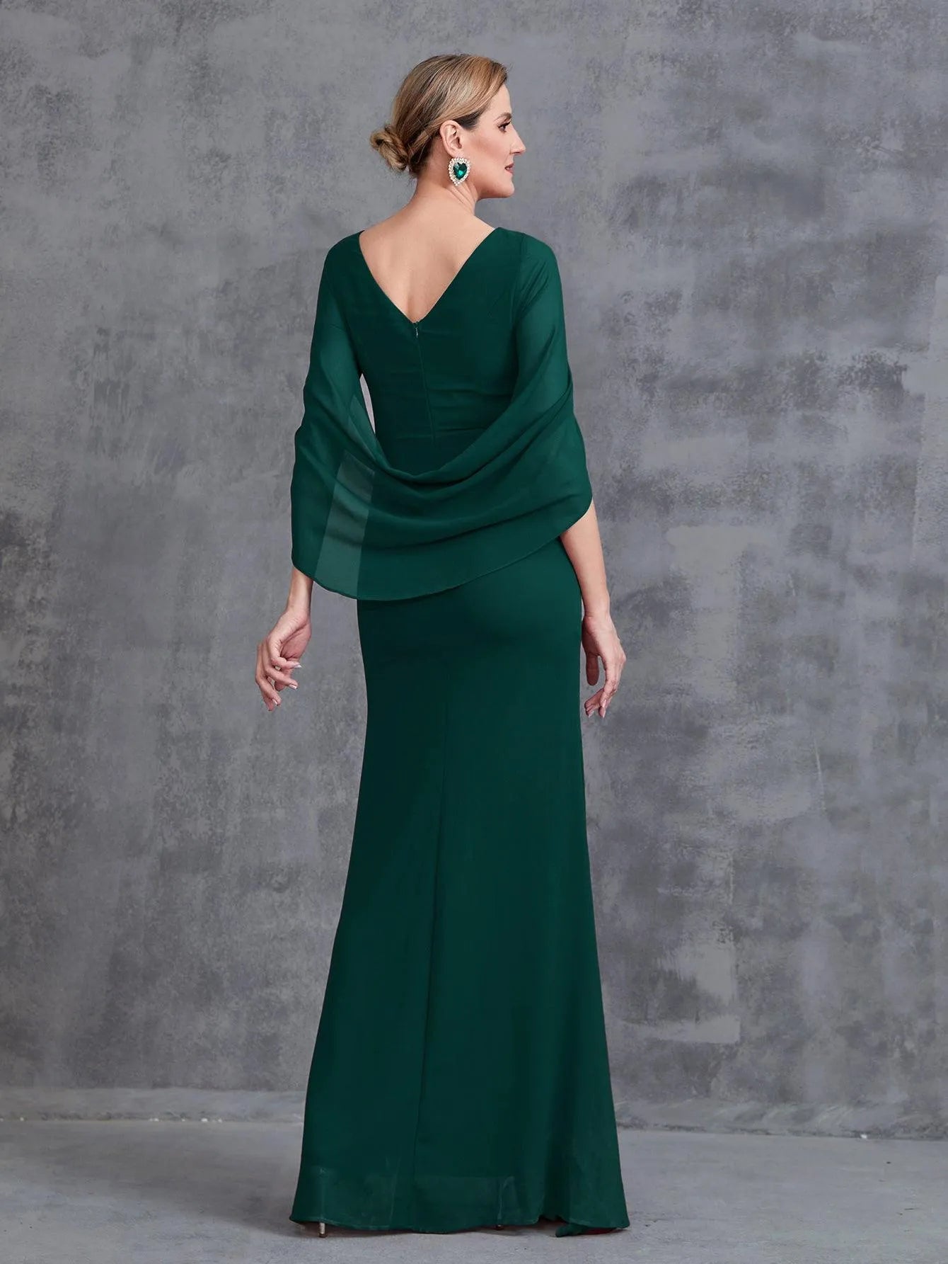 Additional product view of Mermaid Hem Chiffon Maxi Mother-of-the-Bride Dress