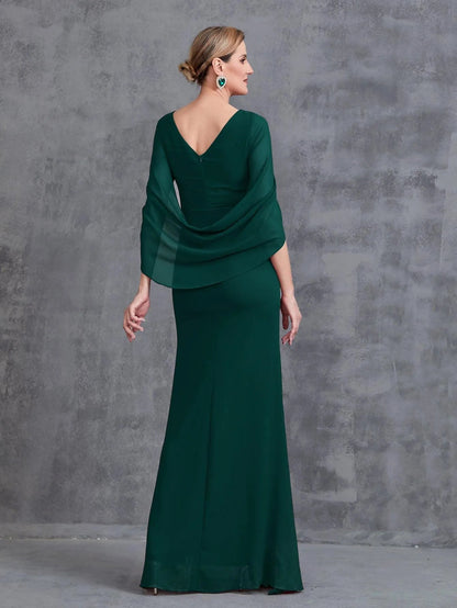 Additional product view of Mermaid Hem Chiffon Maxi Mother-of-the-Bride Dress
