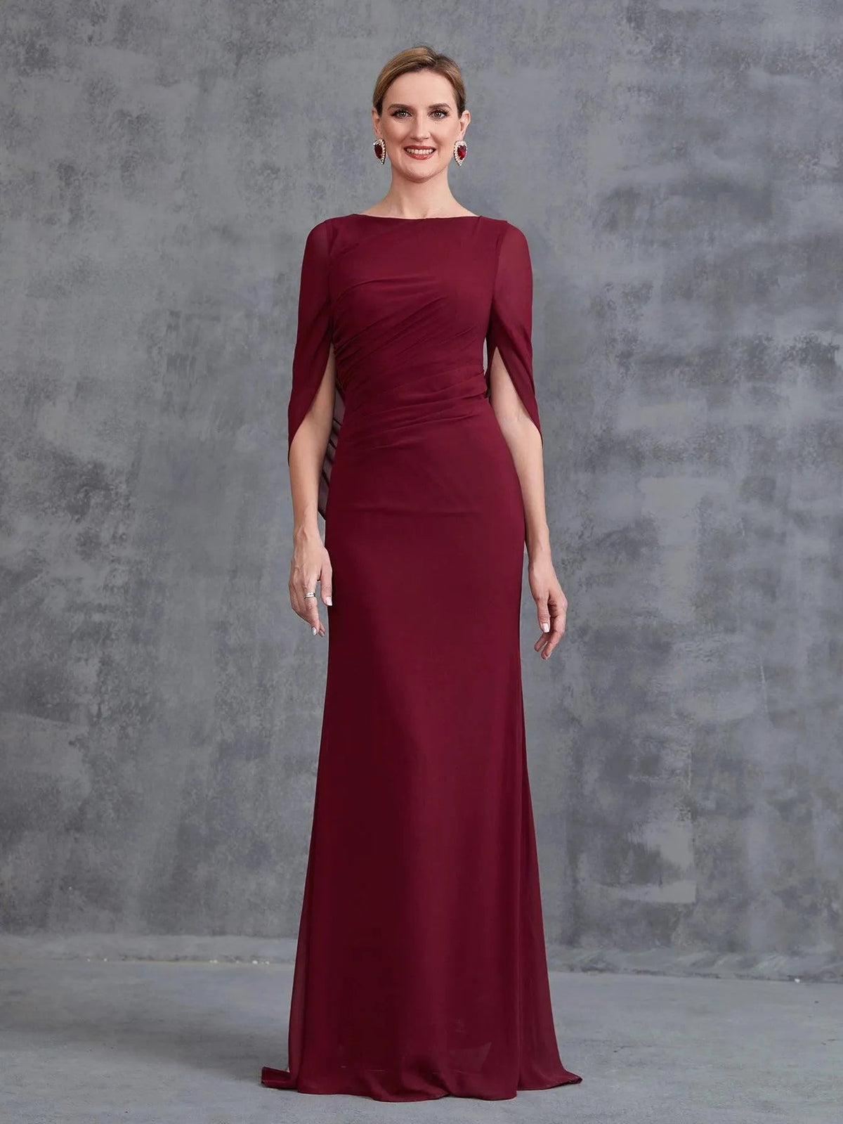 Additional product view of Mermaid Hem Chiffon Maxi Mother-of-the-Bride Dress