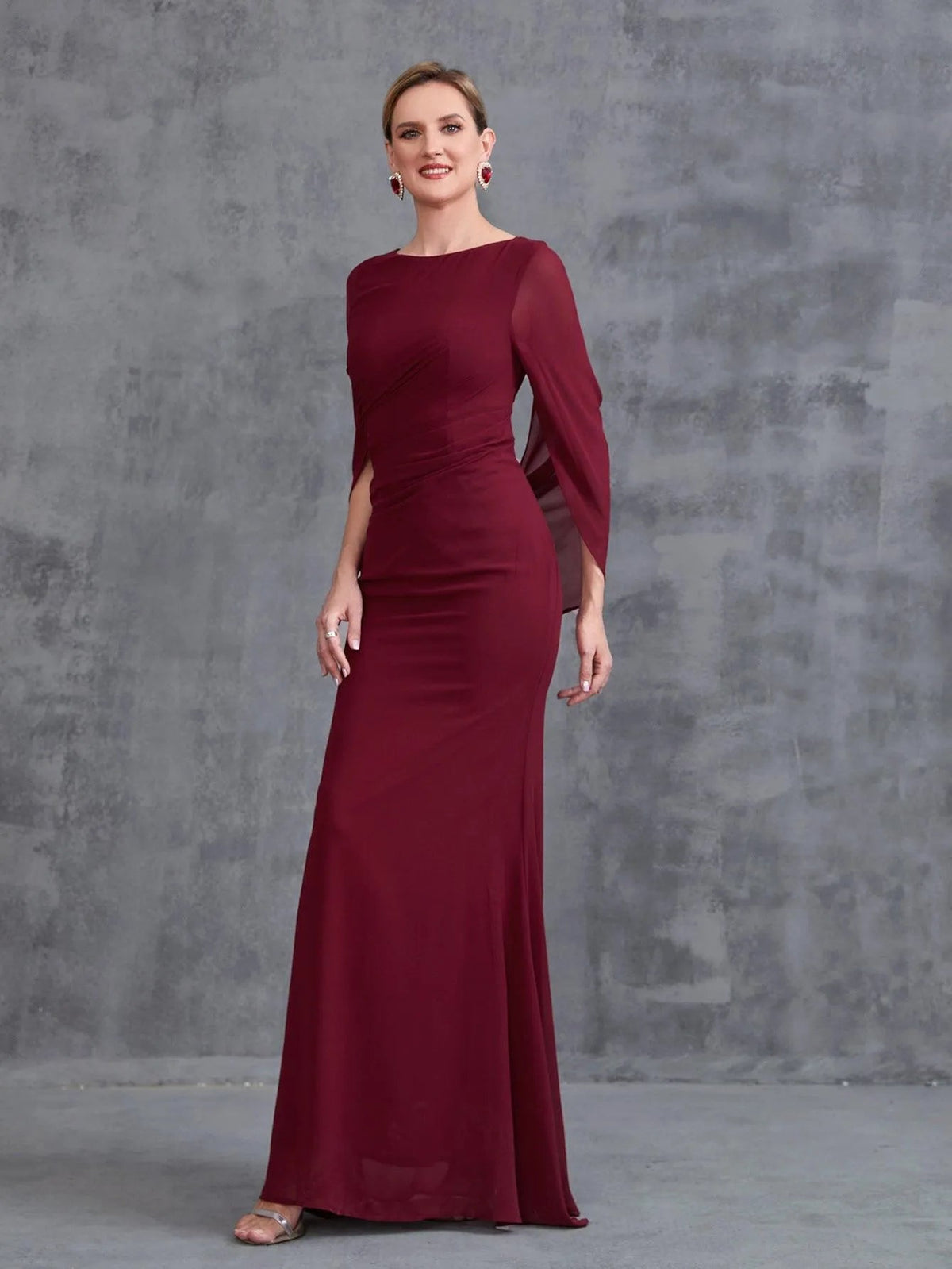 Additional product view of Mermaid Hem Chiffon Maxi Mother-of-the-Bride Dress