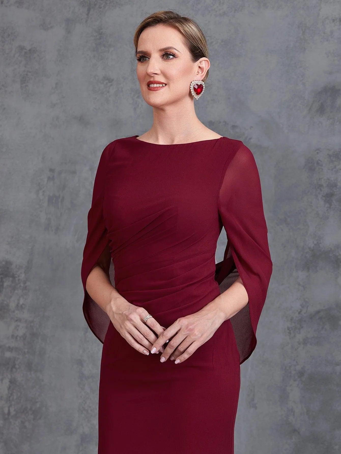 Additional product view of Mermaid Hem Chiffon Maxi Mother-of-the-Bride Dress