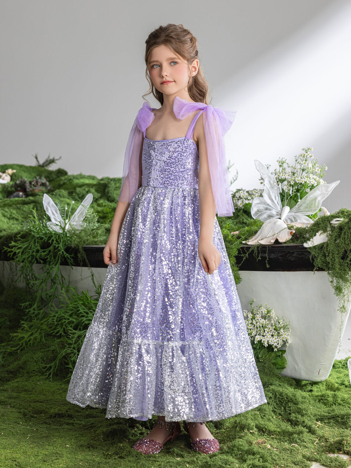 Tween Girls' Tie Shoulder Sparkling Sequin Cami Dress — authorized product image 3