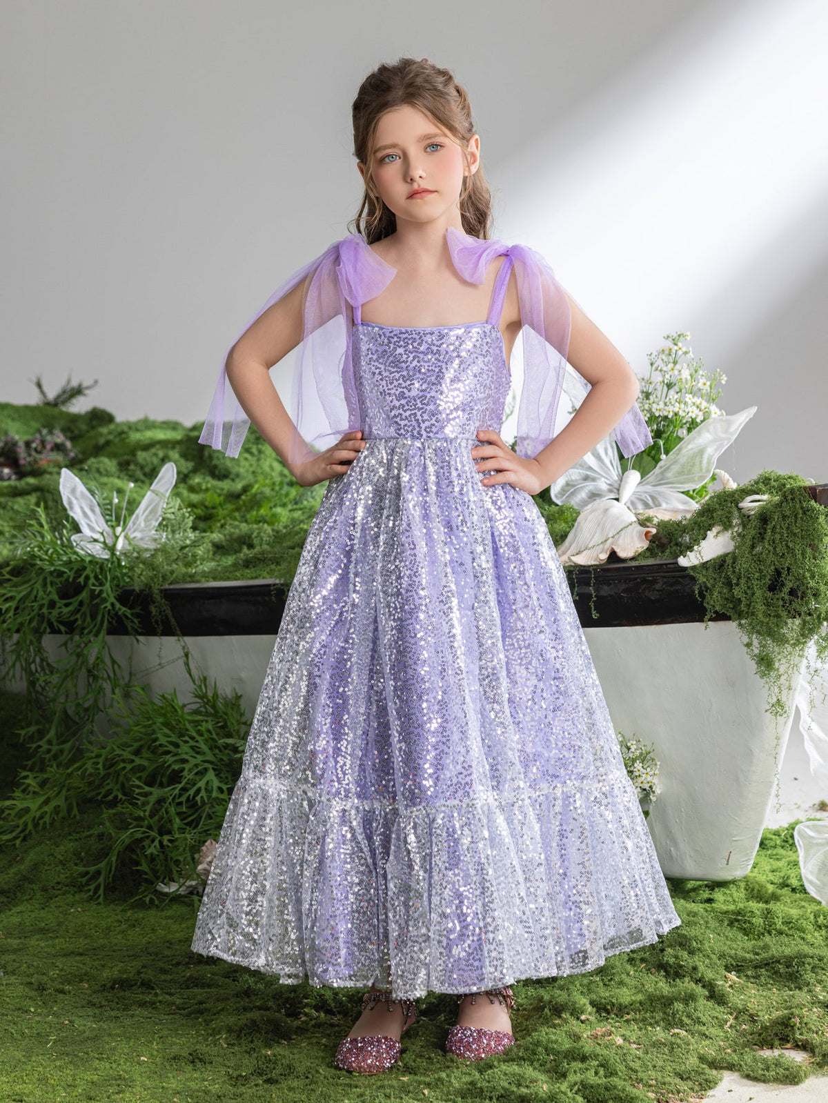 Tween Girls' Tie Shoulder Sparkling Sequin Cami Dress — authorized product image 4