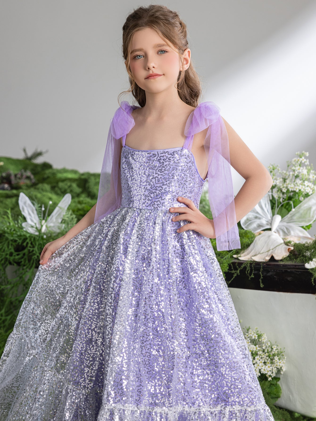 Tween Girls' Tie Shoulder Sparkling Sequin Cami Dress — authorized product image 6