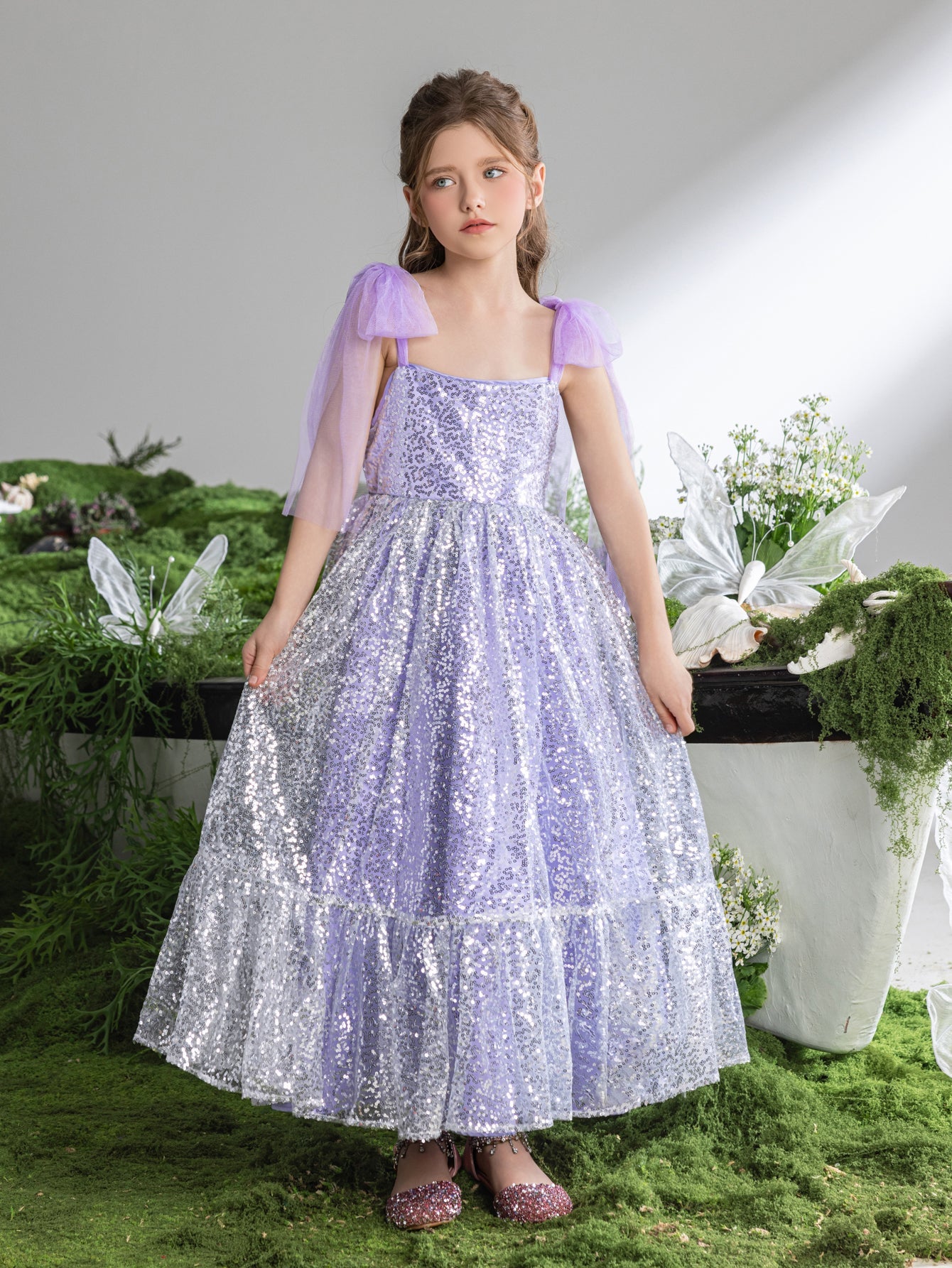 Tween Girls' Tie Shoulder Sparkling Sequin Cami Dress — authorized product image 5