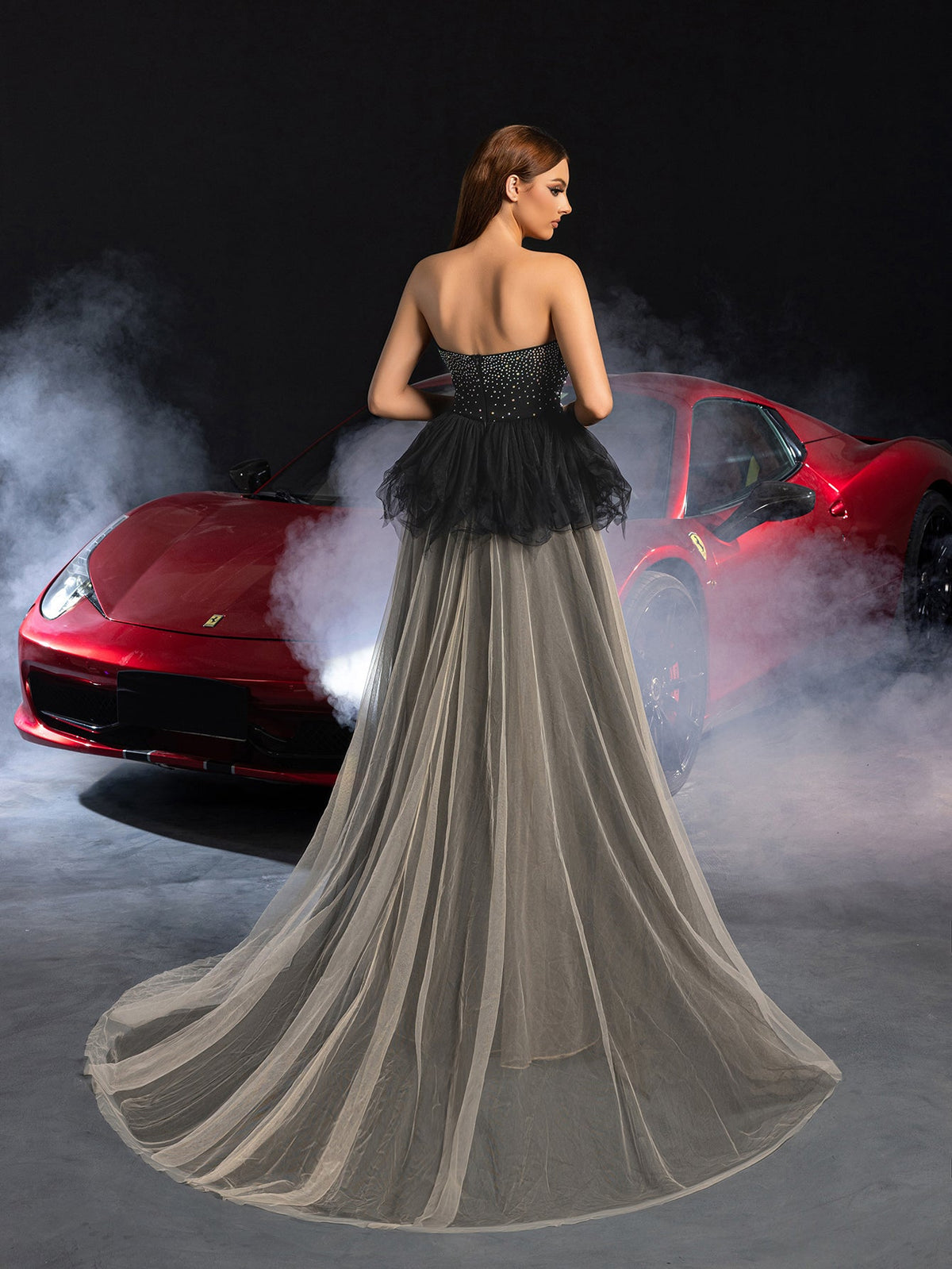 Additional product view of Tulle Strapless Sleeveless A-Line Rhinestone Wedding Dress