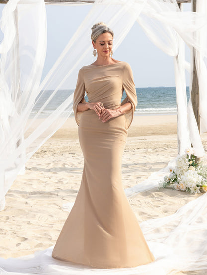 Additional product view of Mermaid Hem Chiffon Maxi Mother-of-the-Bride Dress