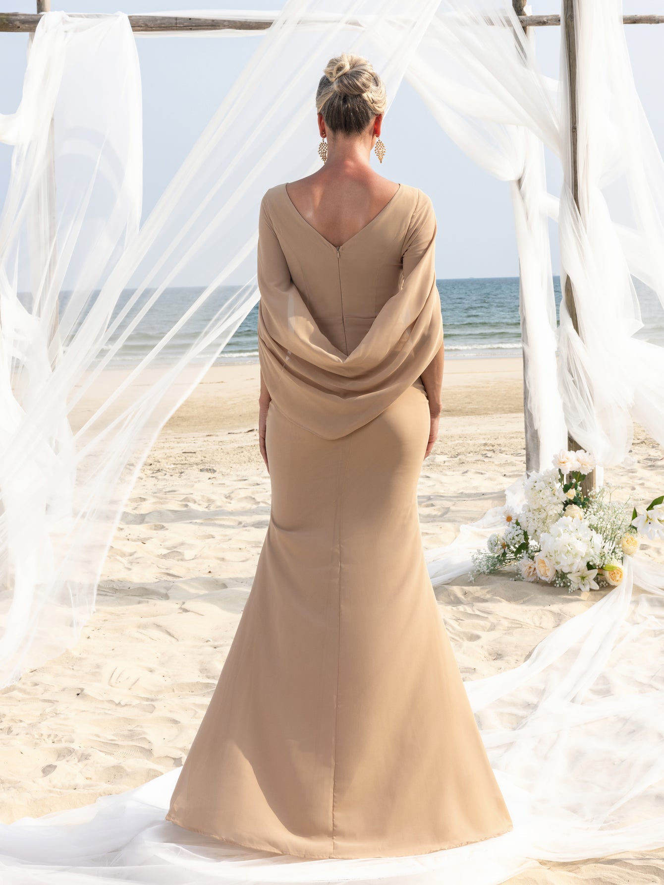 Additional product view of Mermaid Hem Chiffon Maxi Mother-of-the-Bride Dress
