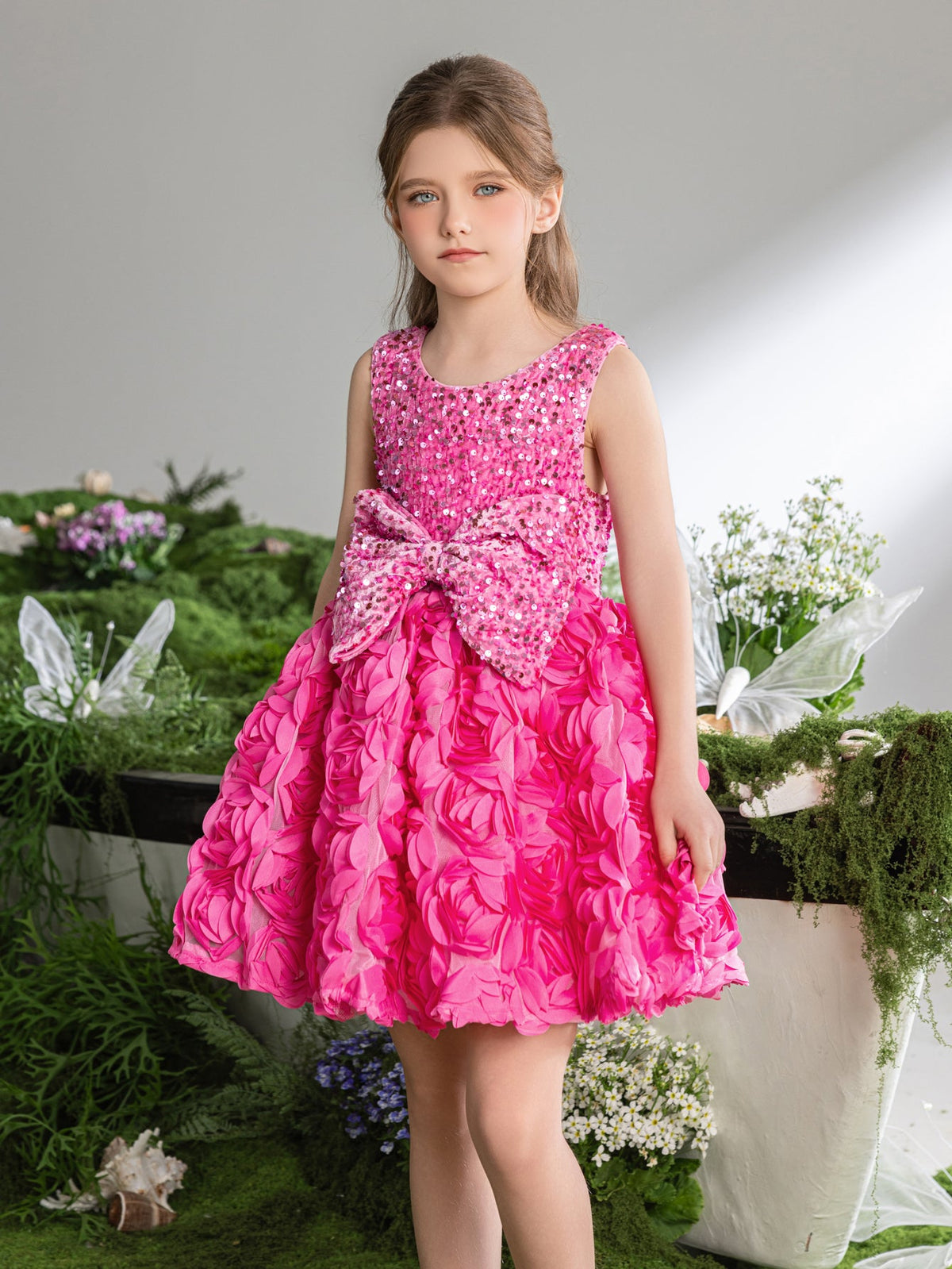 Additional product view of Sequin A-Line Sleeveless Midi Tween Girls' Party Dress
