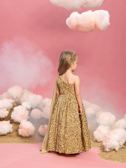 Girls One-Shoulder Sequin A-Line Dress - product image 2